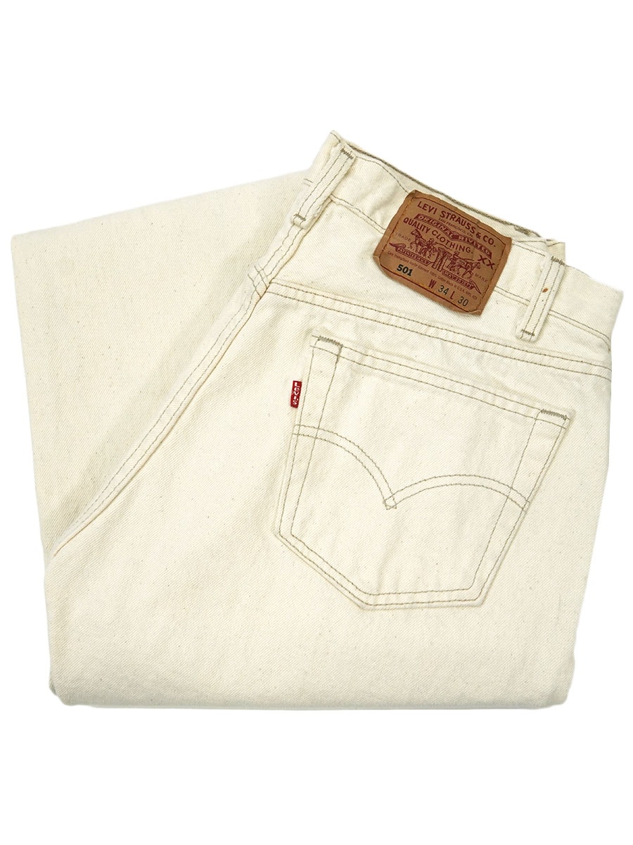 【美品】Levi’s 501 90S USA ジーンズ　オフホワイト　生成り 古着 90s USA製 Levi's 505-2652 オフホワイト カラー デニム