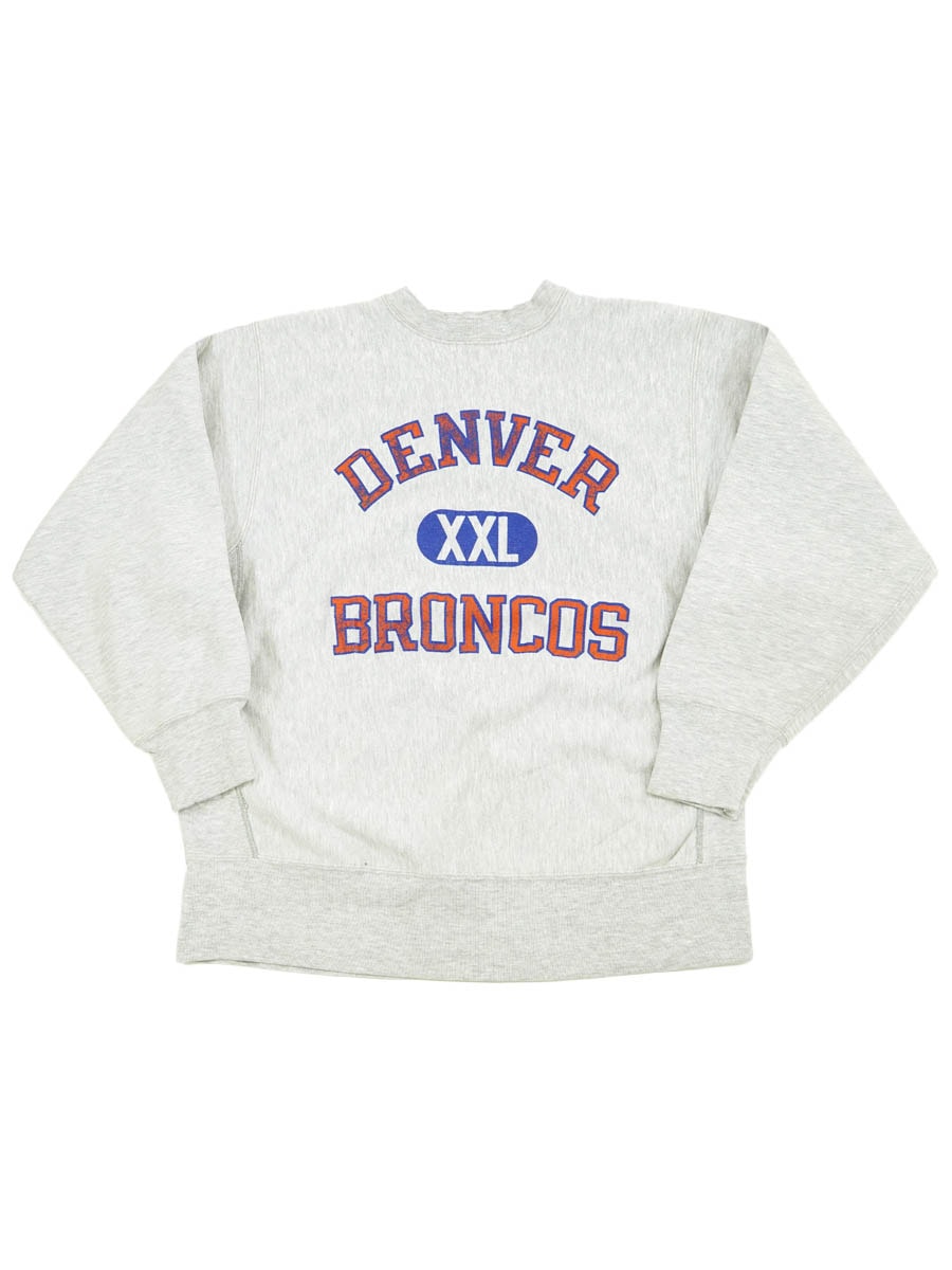 80's プリントタグ チャンピオンRW ''DENVER BRONCOS'' 3段プリント 表記(XL)