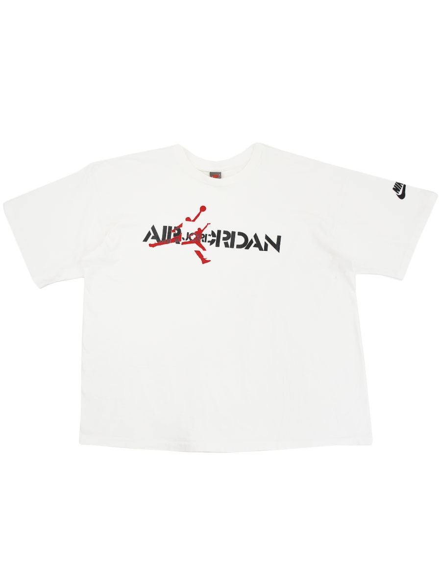 90's NIKE ''AIR JORDAN'' 袖プリント入り Tシャツ ホワイト 表記(2XLT) USA製