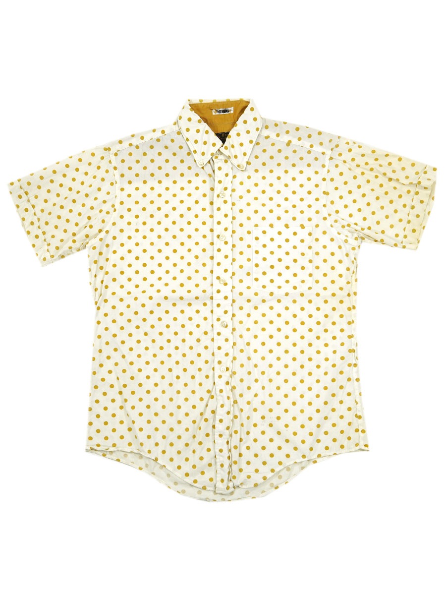 60's Crest SUPREME 水玉柄 ボタンダウン ショーツスリーブシャツ 表記