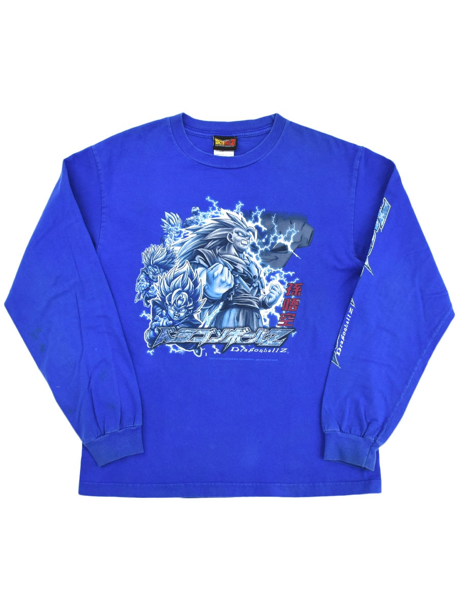 00's DRAGON BALL Z 袖プリント入り ロングスリーブTシャツ ブルー 表記(XL)