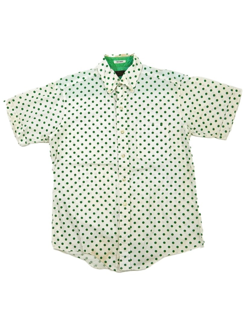 Supreme 水玉 デニムシャツ M 60's Crest SUPREME 水玉柄 ボタンダウン ショーツスリーブシャツ 表記