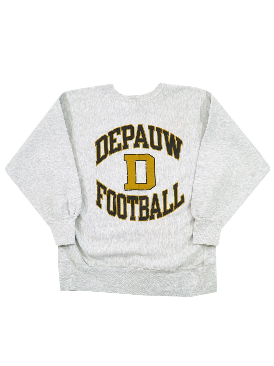 90's 刺繍タグ チャンピオンRW ''DEPAUW FOOTBALL'' 3段プリント 表記(XL) USA製