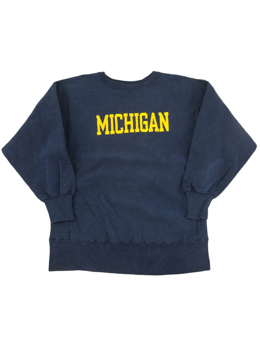 80's プリントタグ チャンピオンRW  ''MICHIGAN'' ネイビー 表記(L)