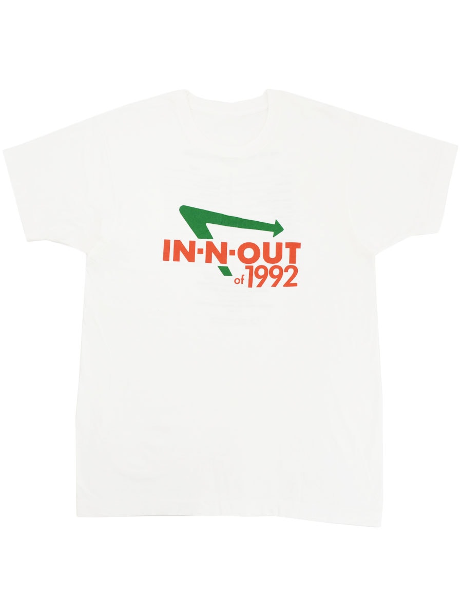 90s - 00s ヴィンテージ古着 | 90s IN-N-OUT of 1992 両面プリント Tシャツ | ホワイト 白 | サイズ:詳細参照(L位) | 90年代 | トップス カットソー 半袖【メンズ】【中古】【K4537】 90's ''IN-N-OUT of 1992'' 両面プリント Tシャツ ホワイト 実寸(L位