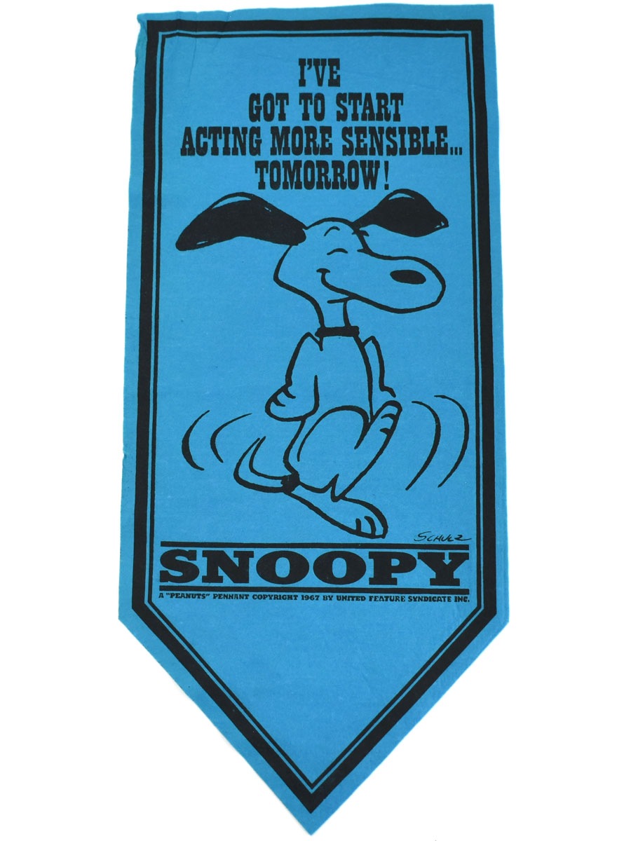 70's ''SNOOPY'' フェルトタペストリー ブルー DEAD | SOLD OUT