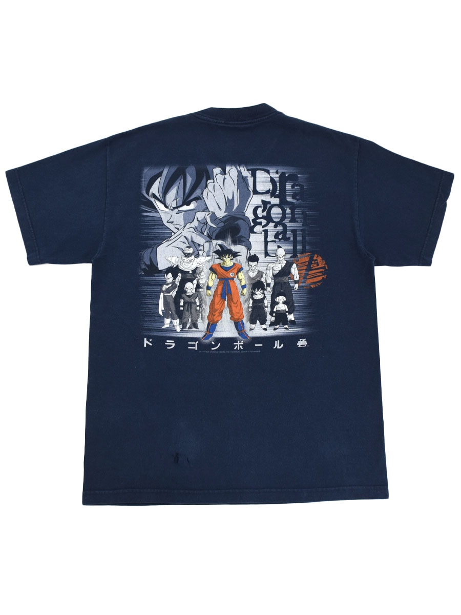 90's DRAGONBALL Z 両面プリント Tシャツ ネイビー 表記(L) USA製