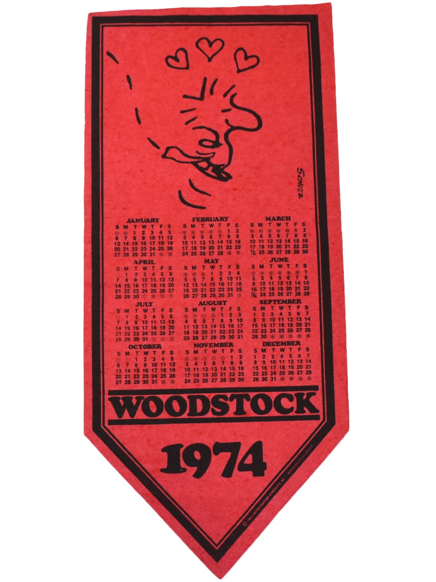 70's ''WOODSTOCK 1974'' フェルトペナント レッド DEAD