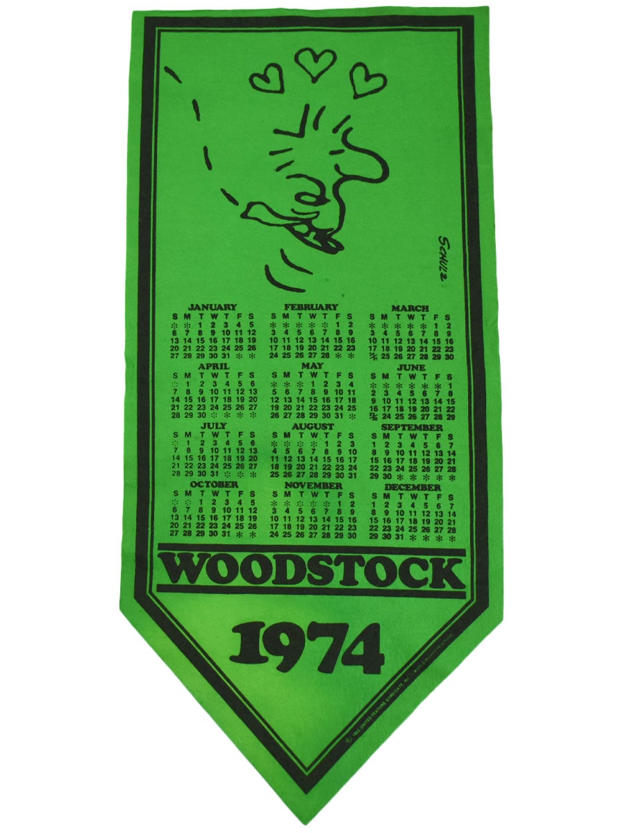 70's ''WOODSTOCK 1974'' フェルトペナント グリーン DEAD