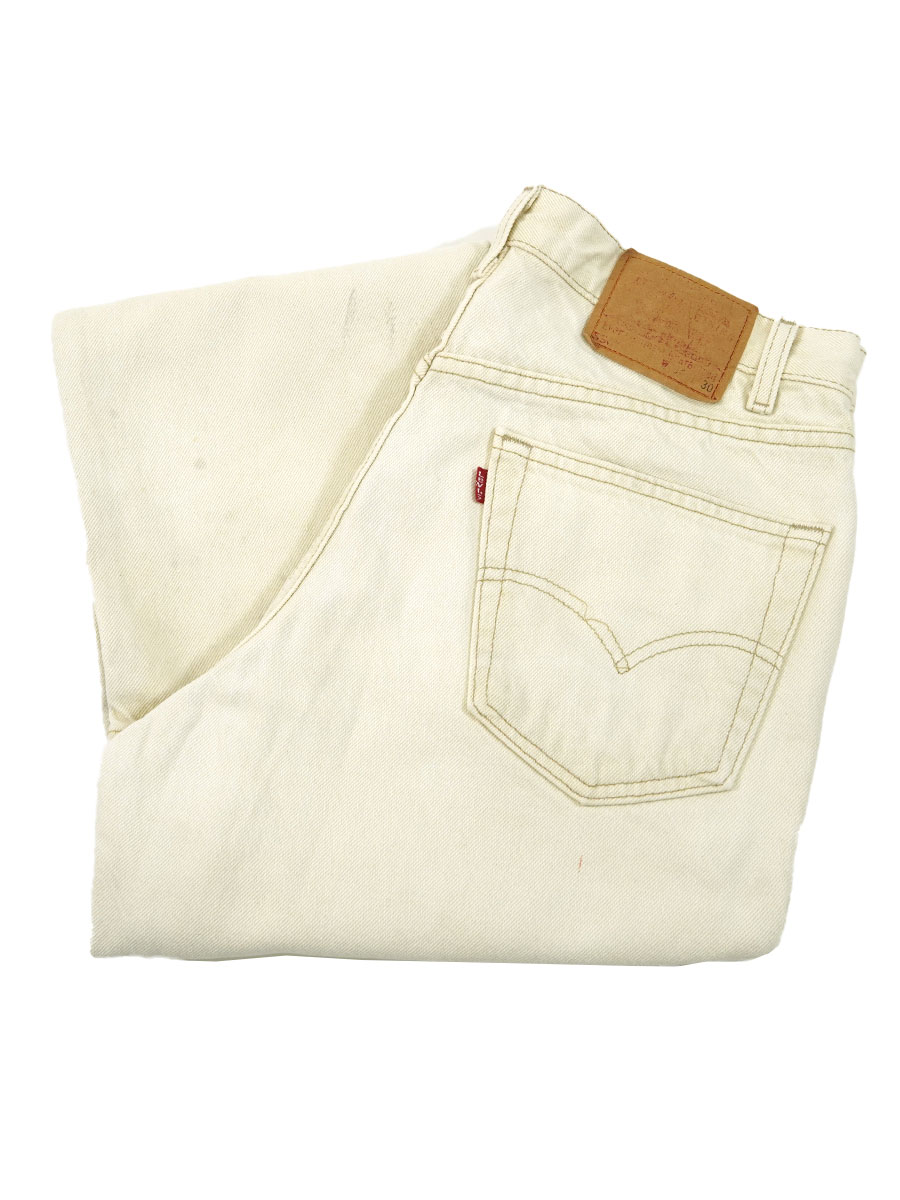 90'S Levi's 550-0232 Tapered Denim Pants, Made in USA, Men's, Size 35, Vintage cotton Khaki type Vintage Second Hand