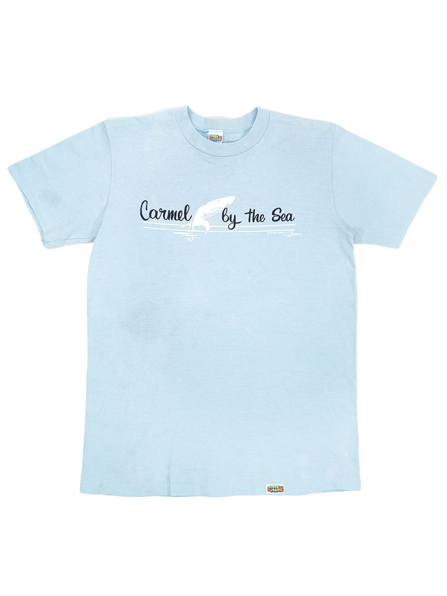 70's CRAZY SHIRTS ''Carmel by the Sea'' プリントTシャツ ライトブルー 表記(M) USA製