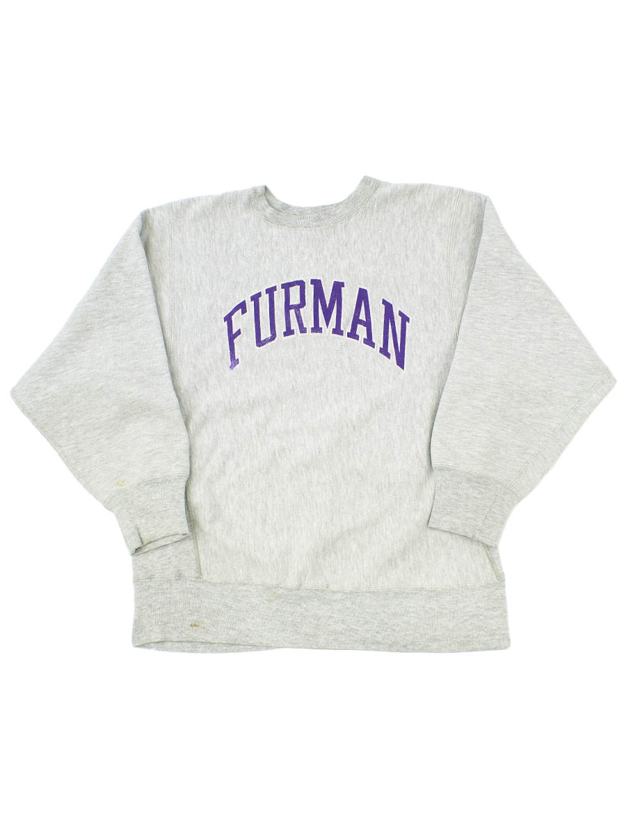80's プリントタグ チャンピオンRW ''FURMAN'' 紫プリント 表記(XL)