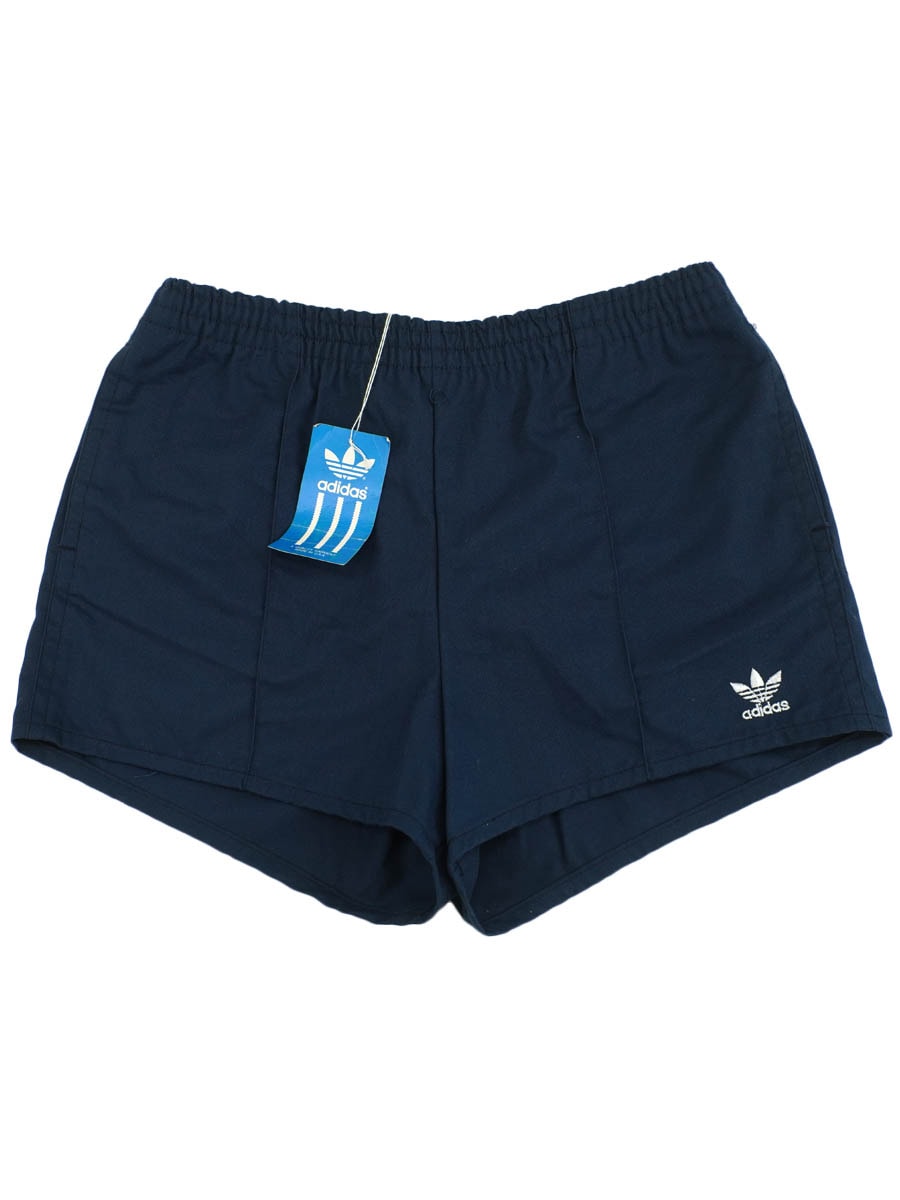 80's adidas トレフォイル刺繍 ショーツ ネイビー 表記(L) DEAD