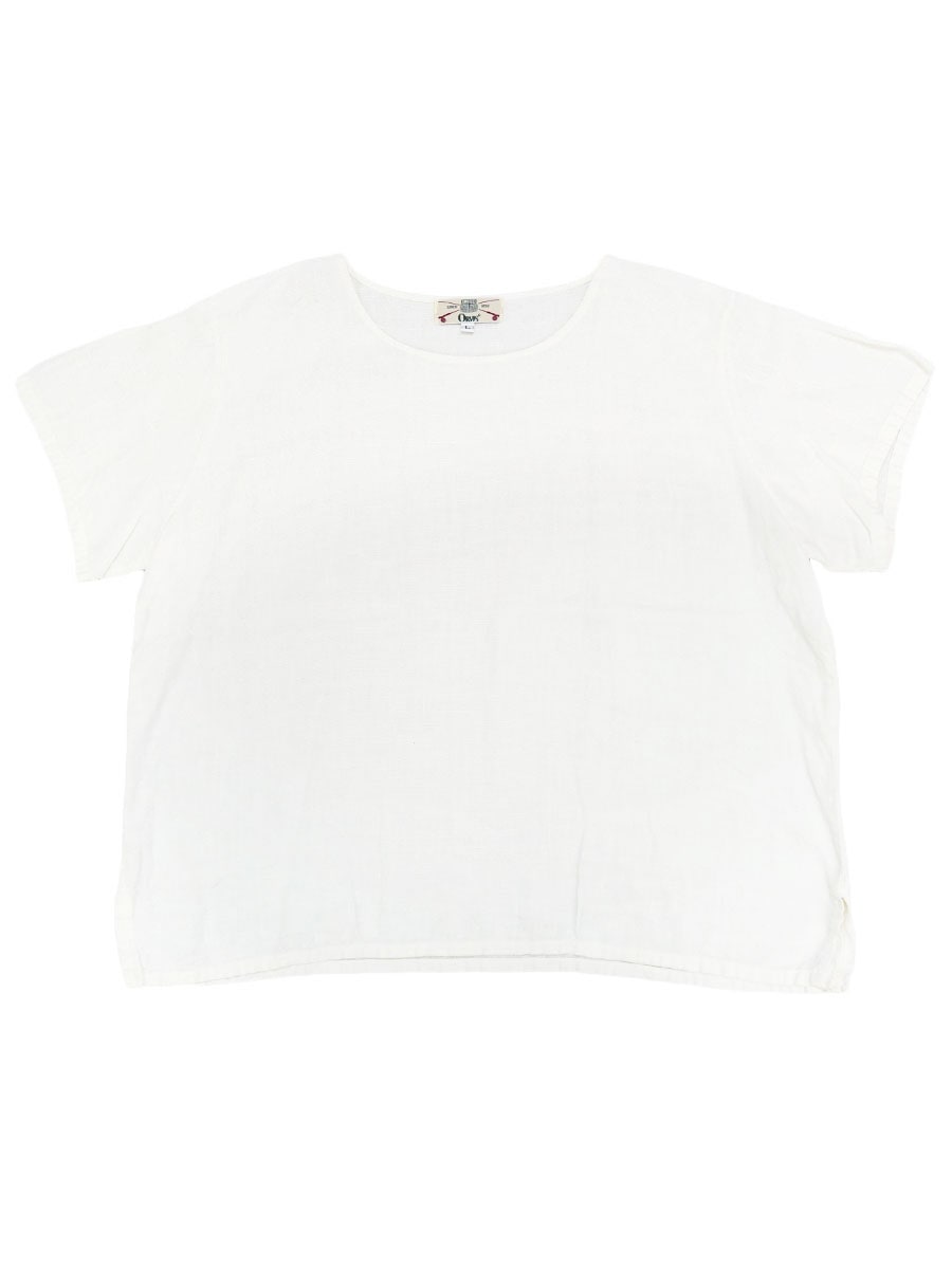 80's ORVIS リネン 半袖Tシャツ ホワイト 表記(L)