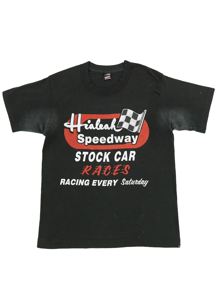 80's BEST ''Hialeah Speedway'' モーターTシャツ 表記(14-16)