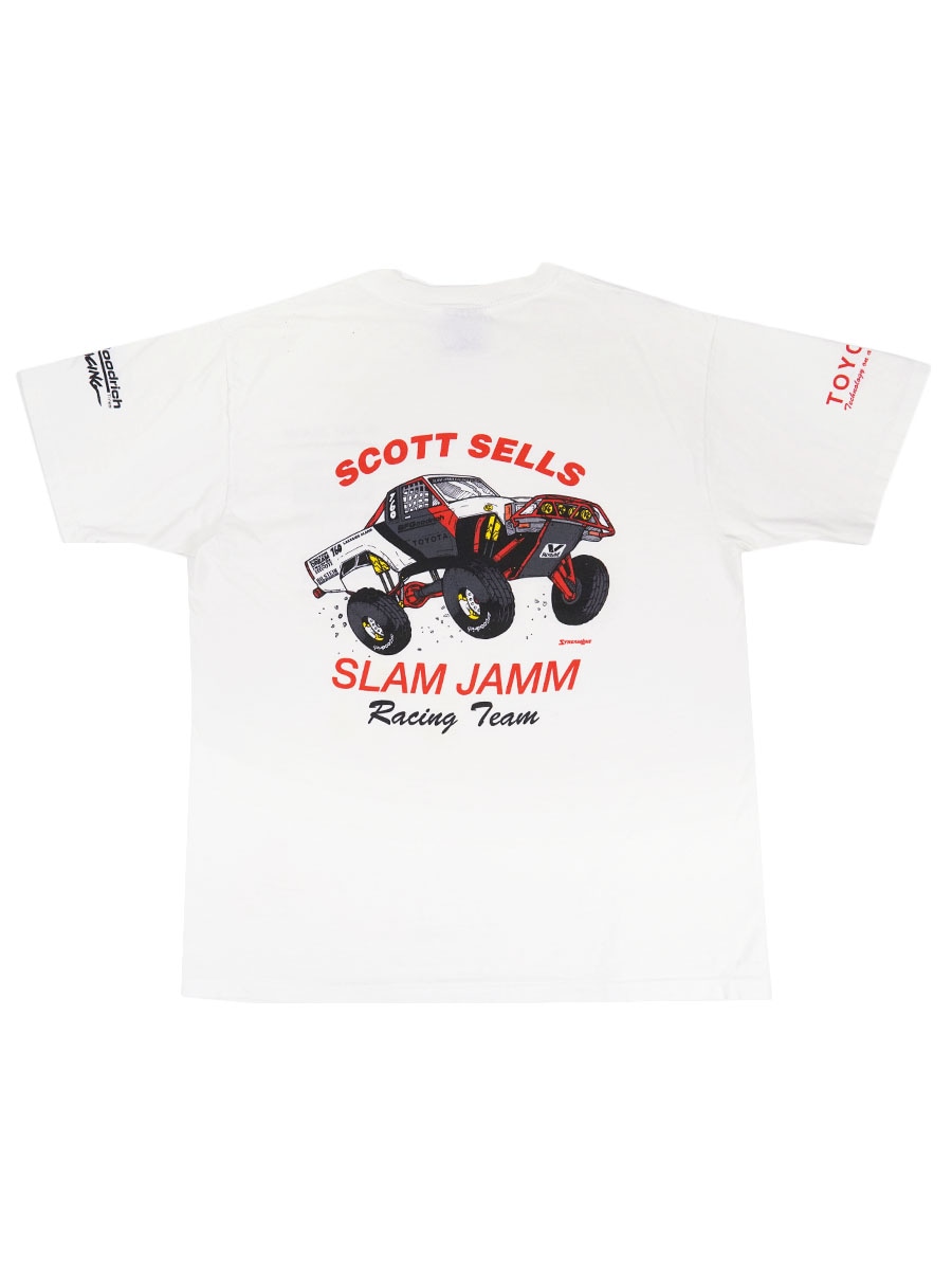 90's ONEIATA ''SLAM JAMM Racing Team'' 両面袖プリントTシャツ ホワイト 表記(L) USA製