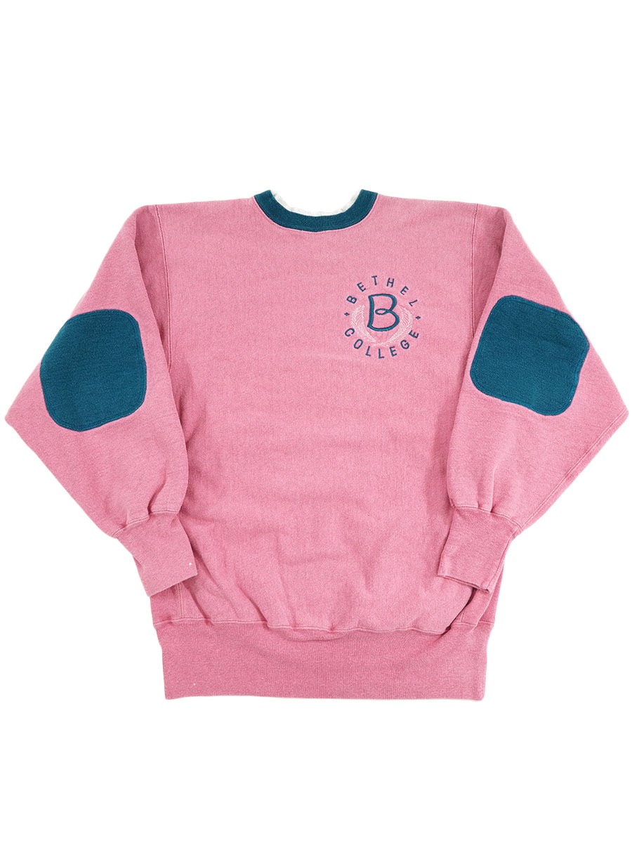 90's 刺繍タグ チャンピオンRW ''BETHEL COLLEGE'' 二重リブ パッチ付き 表記(XL) USA製