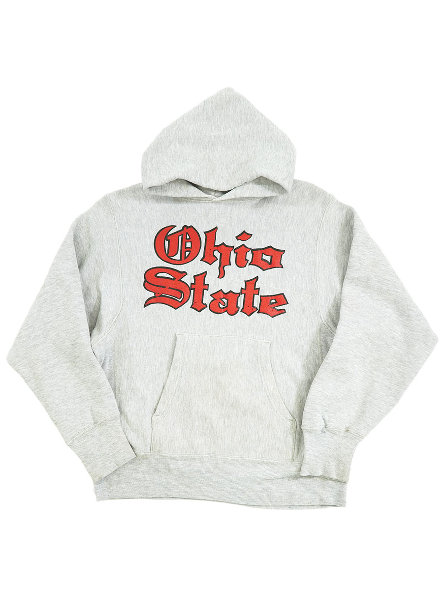 80's プリントタグ チャンピオンRWパーカ ''Ohio State'' 表記(S) 旧ハトメ