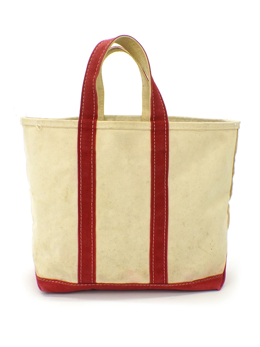 L.L.BEAN BOAT AND TOTE（80'S/NATURAL×RED） Vintage 80s L.L. Bean Boat And Tote Bag Red And Off White Extra