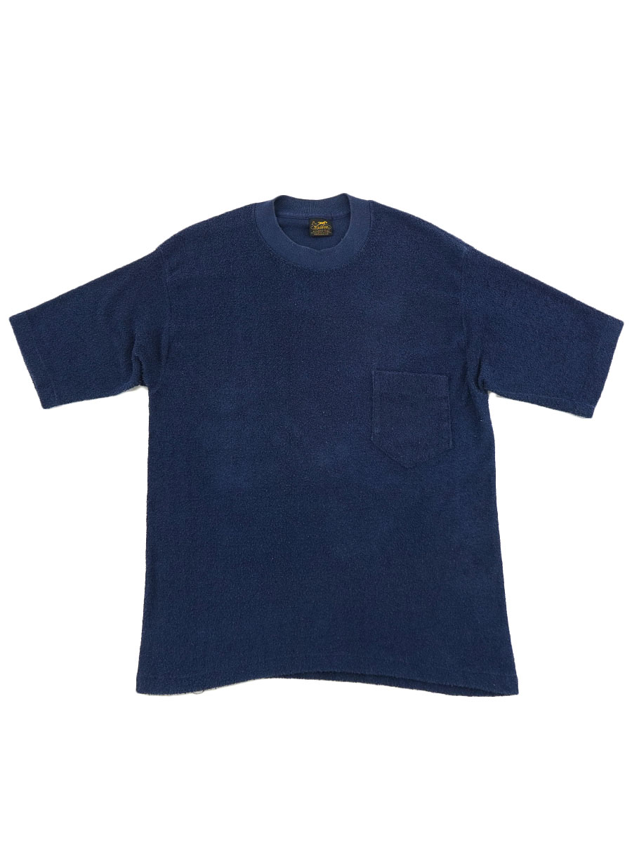 80's Stallion ポケット付き パイルTシャツ ネイビー 表記(XL)