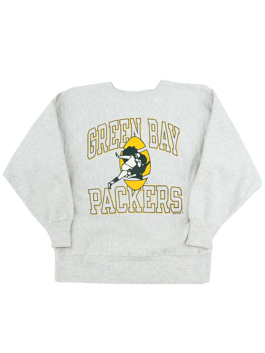 90's 刺繍タグ チャンピオンRW ''GREEN BAY PACKERS'' 3段プリント 表記(L) USA製