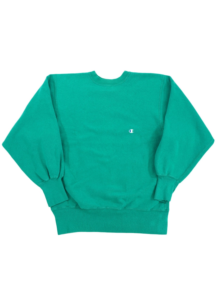 90's 刺繍タグ チャンピオンRW 無地 ミディアムグリーン 表記(XL) USA製