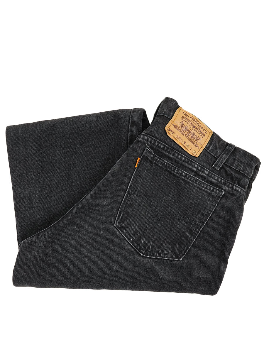 90's Levi's 550 オレンジタブ ブラックデニムパンツ 表記(36ｘ30)