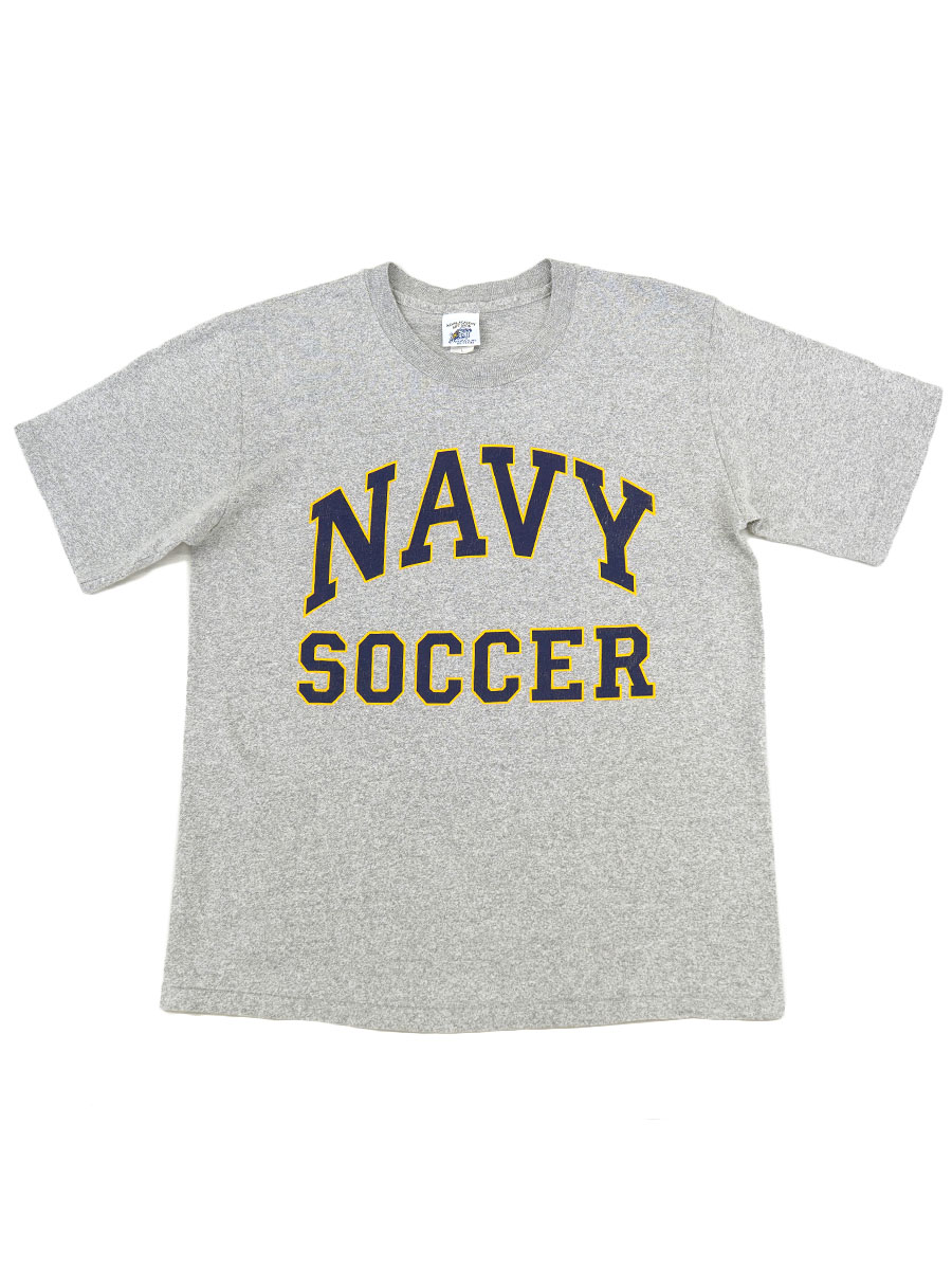 90's NAVAL ACADEMY GIFT SHOP ''NAVY SOCCER'' 霜降りTシャツ 表記(L) USA製