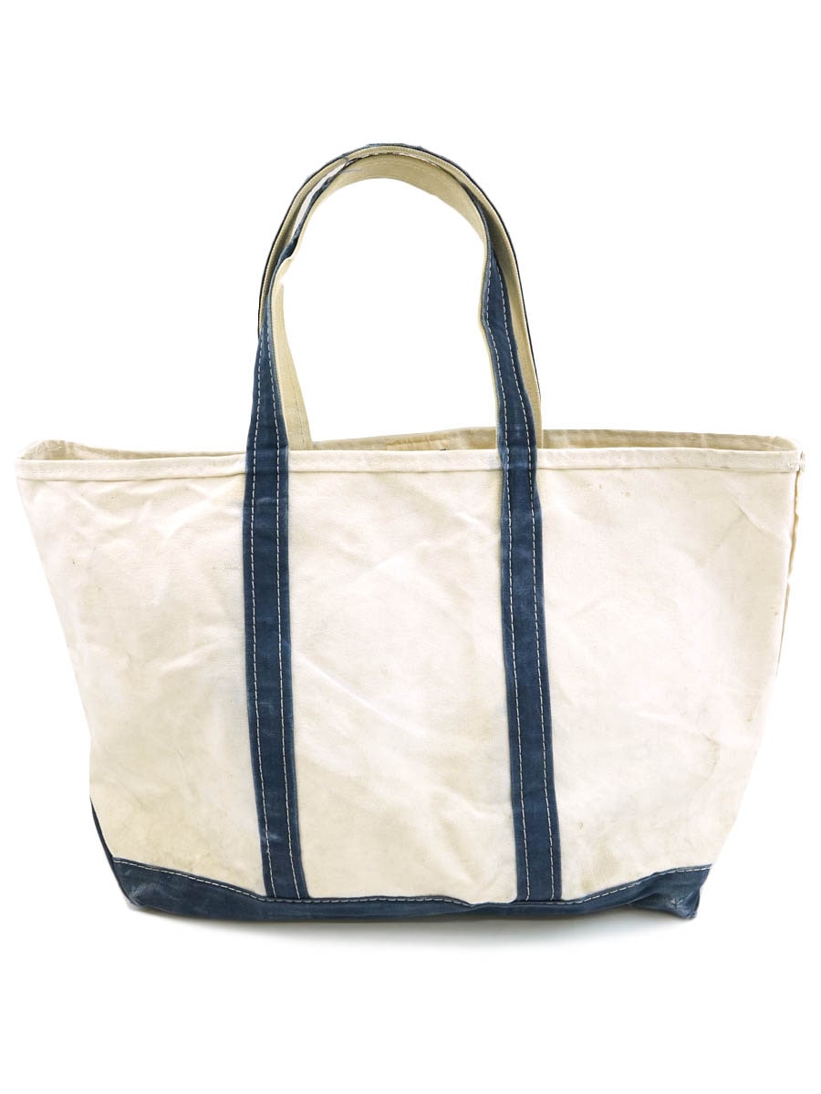 80's～ L.L.BEAN BOAT AND TOTE 生成りx褪せネイビー