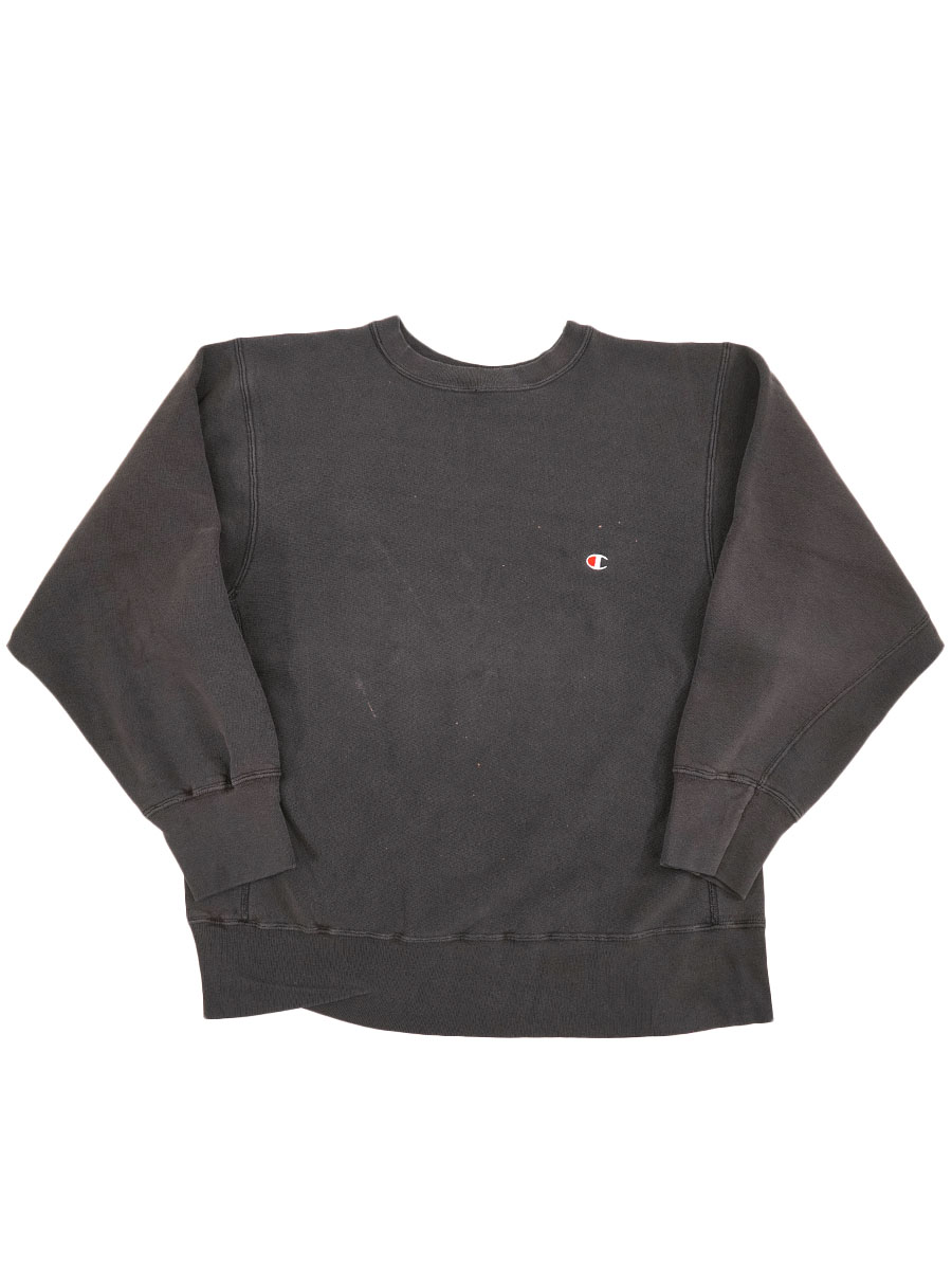 80's プリントタグ チャンピオンRW 無地 ブラック 表記(XL) USA製