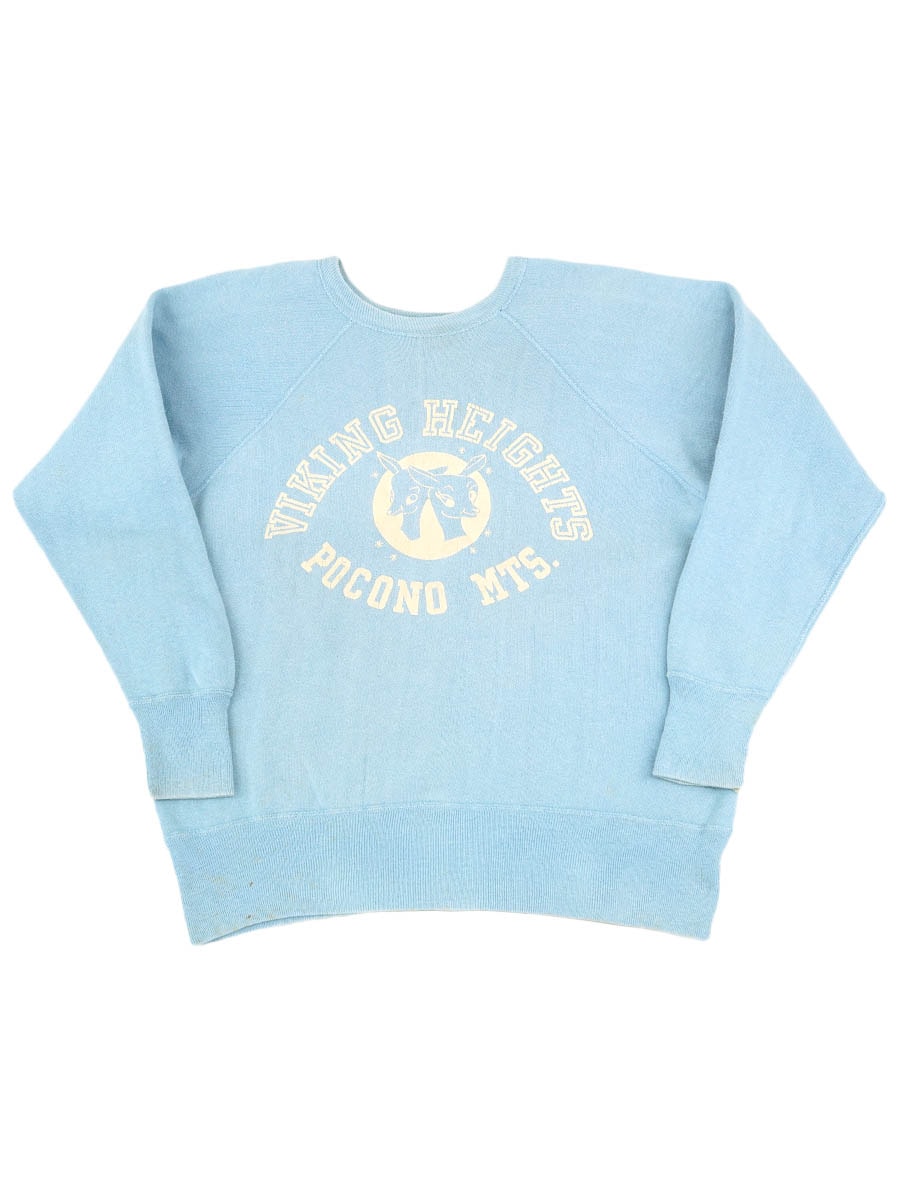 60's ランタグ チャンピオン ''VIKING HEIGHTS POCONO MTS.'' 3段フロッキープリント スウェット 表記(L)