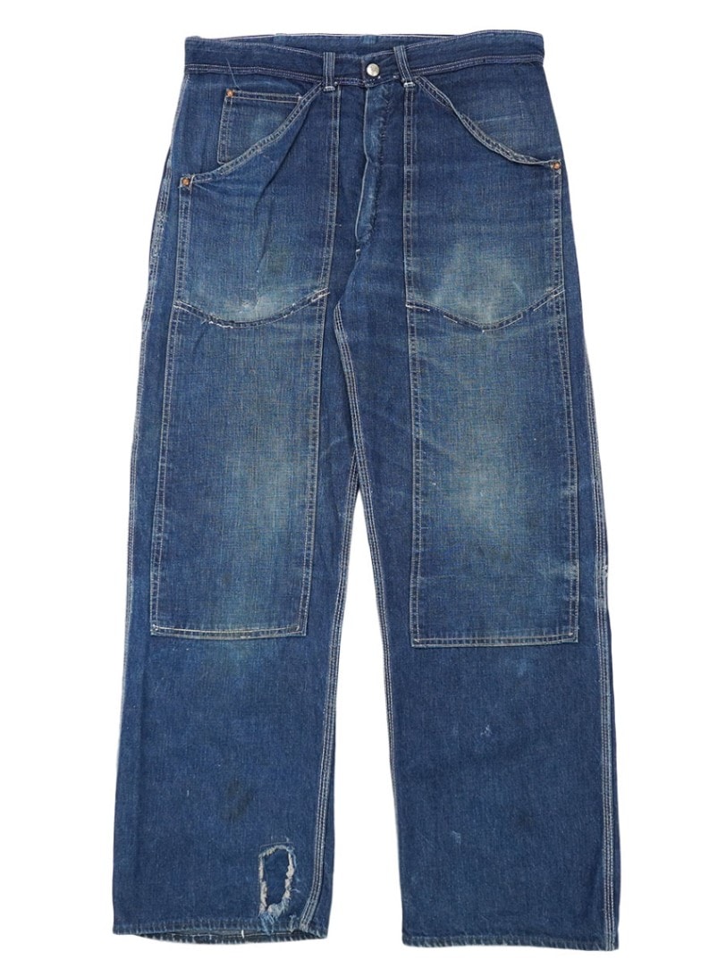 50's BILT WELL ダブルニー デニムペインターパンツ 実寸(35x30位