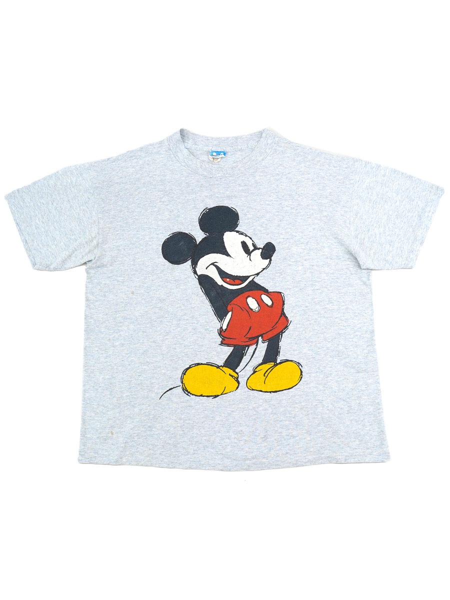 ディズニー 両面 オールドミッキー キャラクター 霜降り Tシャツ tシャツ 入手困難】ディズニー Tシャツ XLサイズ 90s ミッキー 両面