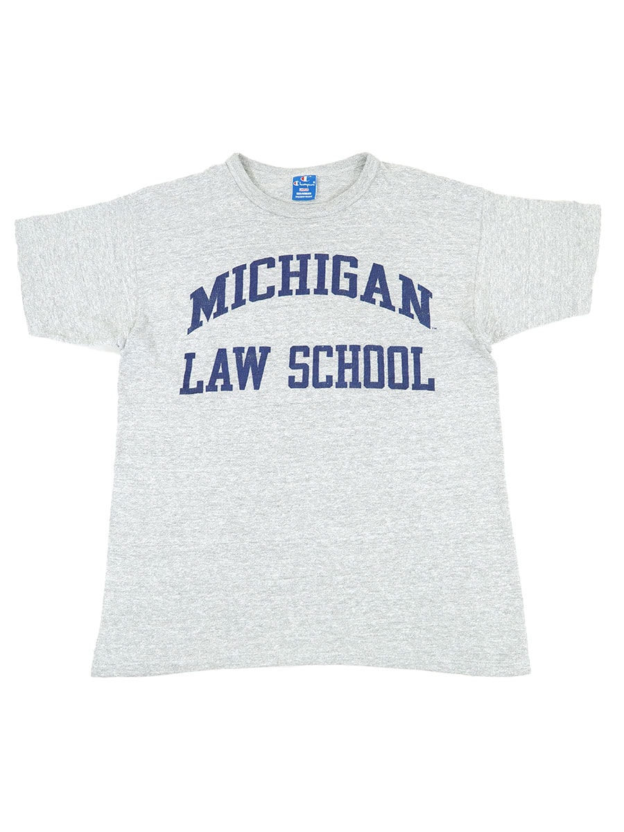 90's 青刺繍タグ チャンピオン ''MICHIGAN LAW SCHOOL'' 霜降りTシャツ 表記(L) USA製