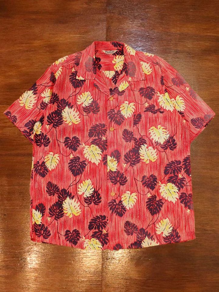 1950s COTTON HAWAIIAN SHIRT , Size L