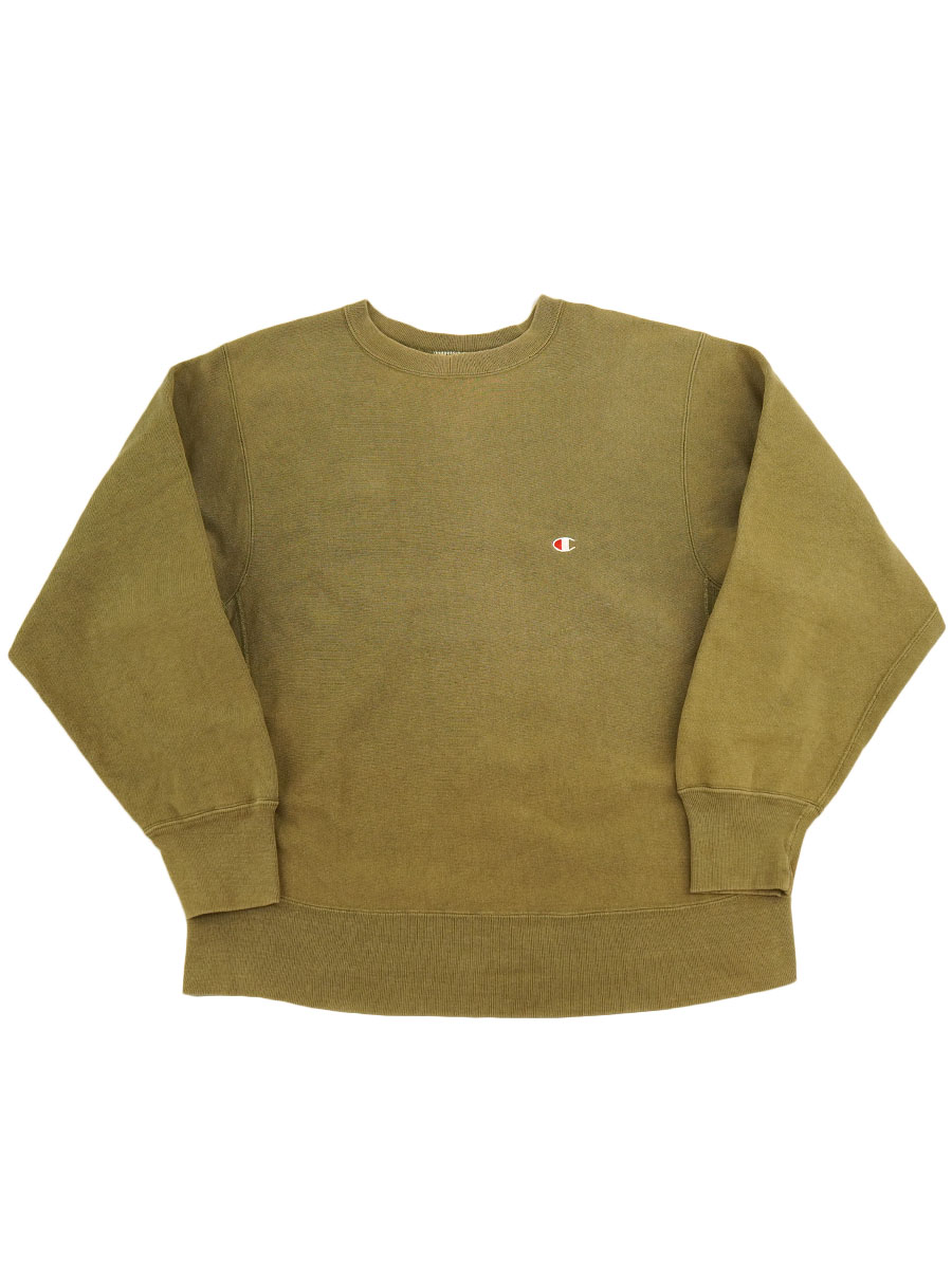 80's プリントタグ チャンピオンRW 無地 コヨーテ 表記(L) USA製　