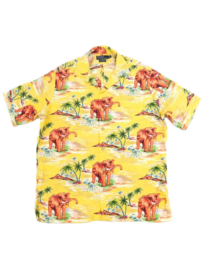 ラルフローレン エレファント柄 S/S ビスコースレーヨン ハワイアン