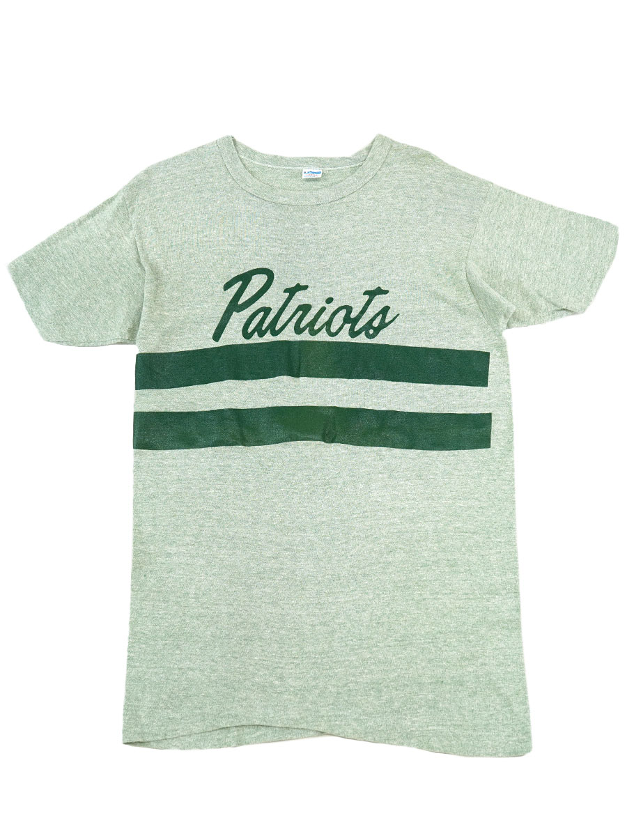 70' バータグ チャンピオン 緑霜降り ''Patriots'' Tシャツ 表記(L)