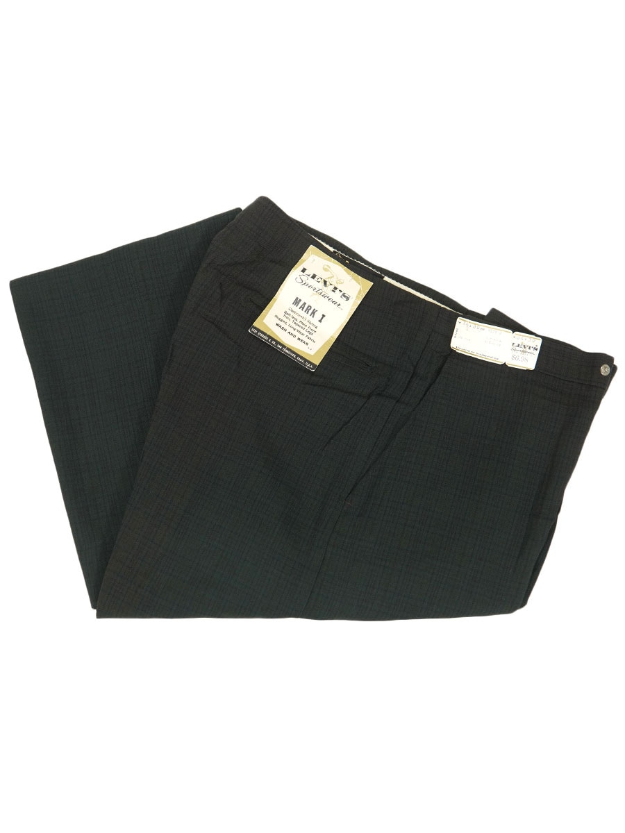 60's Levi's Sportswear MARK I マックイーンパンツ チェック柄 表記(34x30) DEAD