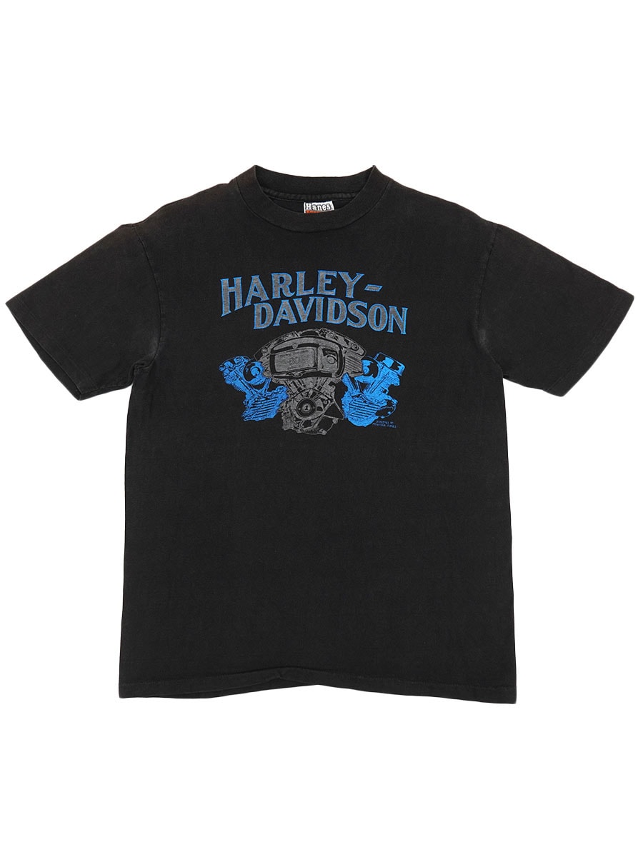 80's Hanes HARLEY-DAVISON ''CHUCK HOLENDA'S'' 両面プリントTシャツ