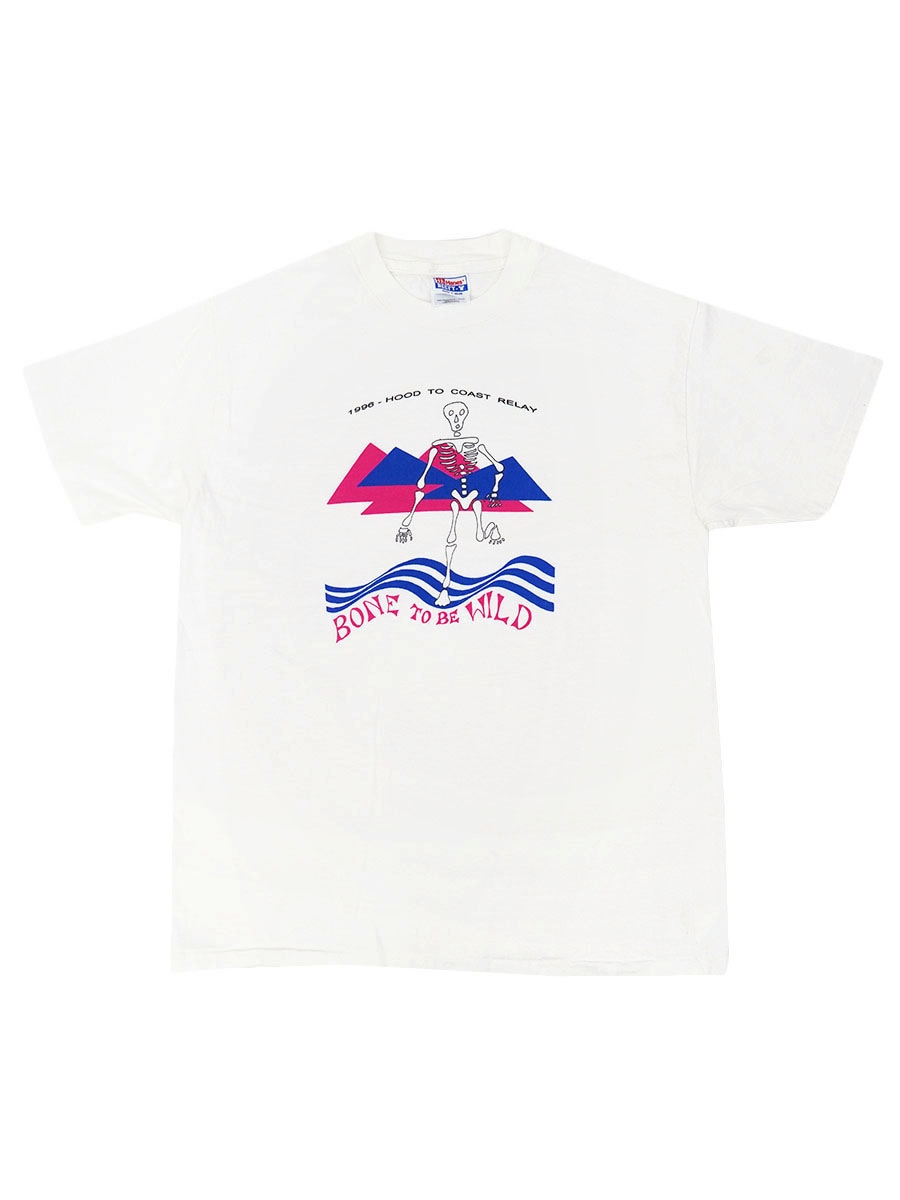 90's Hanes ''BONE TO BE WILD'' プリントTシャツ ホワイト 表記