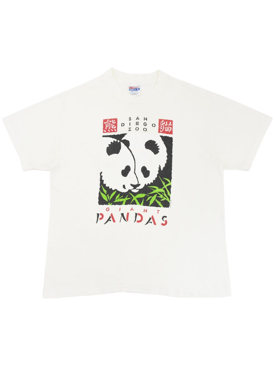 90's Hanes ''GIANT PANDAS'' プリントTシャツ ホワイト 表記(L) USA製