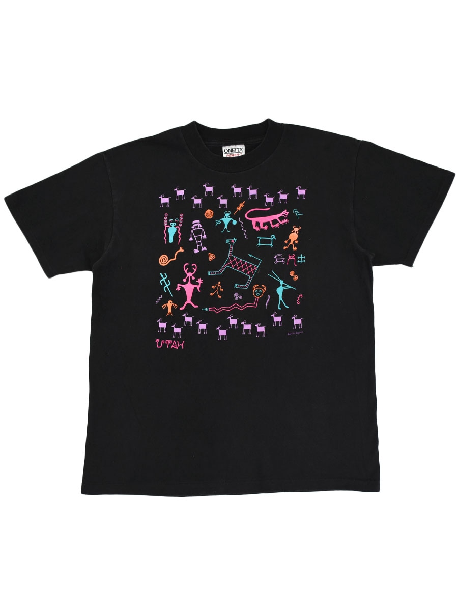 90's ONEITA ''UTAH'' プリントTシャツ ブラック 表記(M) USA製