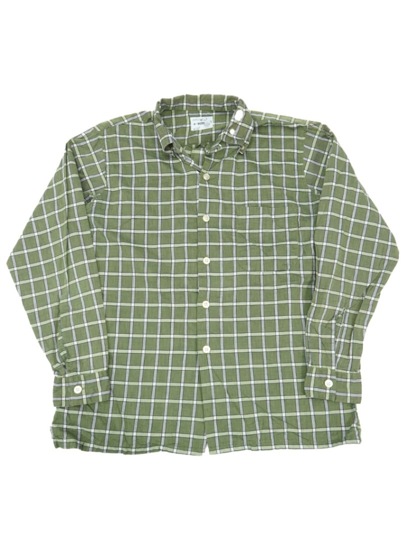 【60's】ヴィンテージシャツ チェック DONEGAL 60's DONEGAL 好配色チェック 3点留め L/S ループカラーシャツ 表記(M