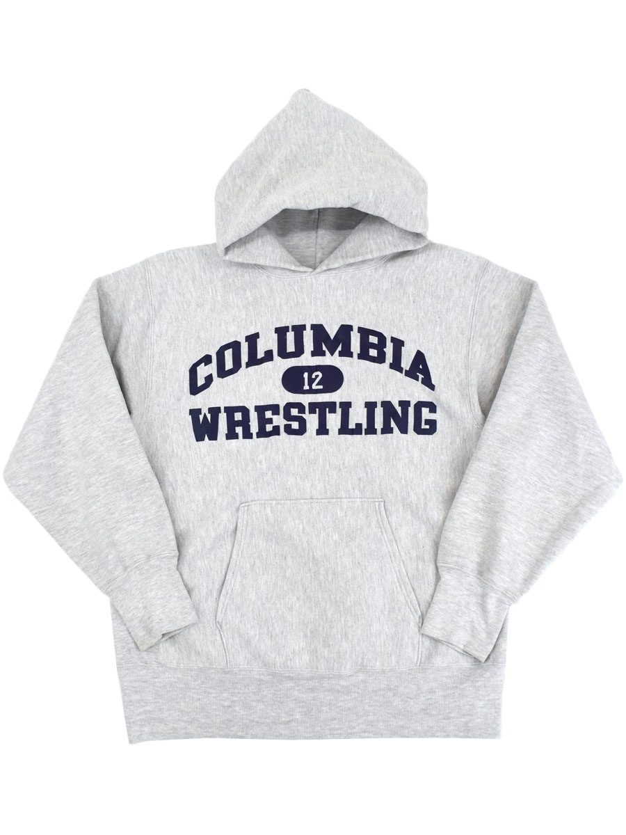 90's 刺繍タグ チャンピオンRWパーカ ''COLUMBIA WRESTLING #12'' 3段