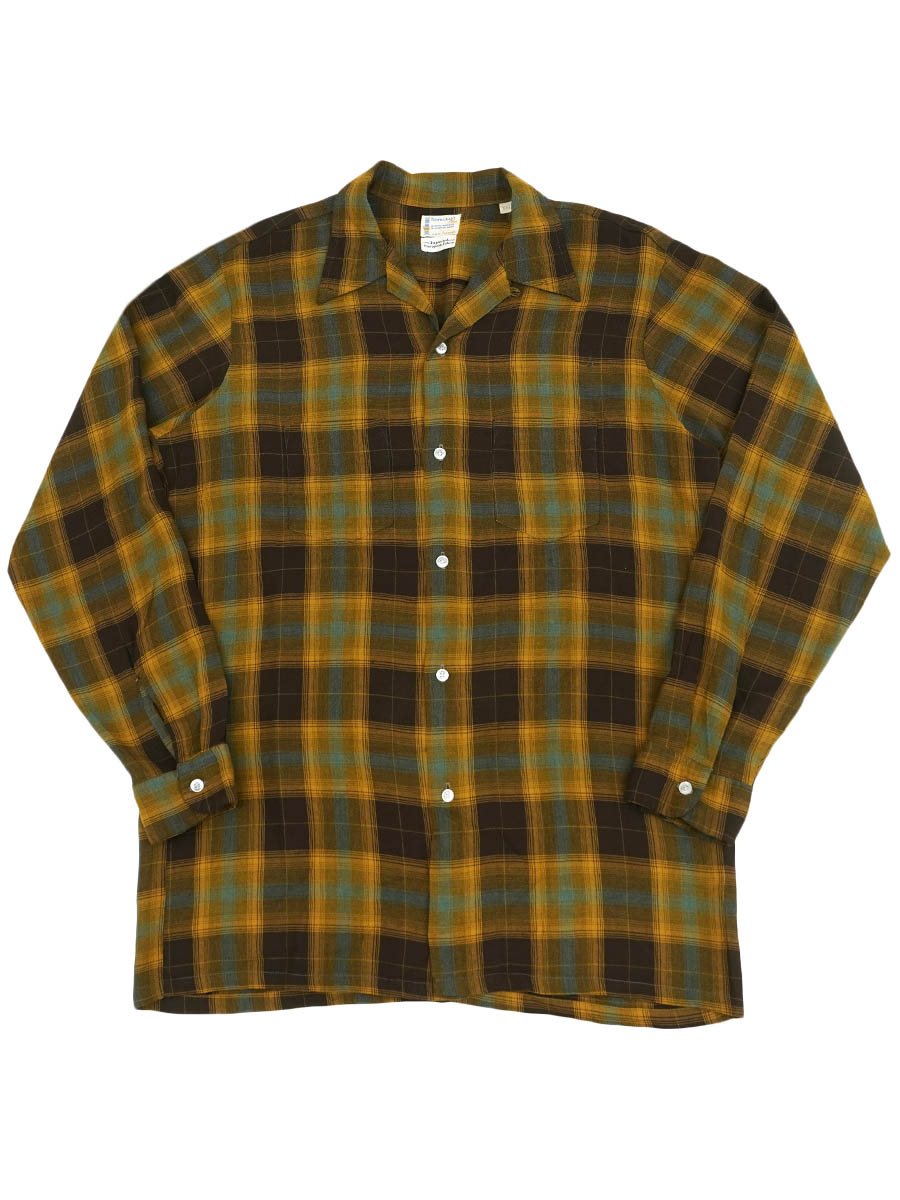 70s コリア製 JC Penney ループカラー ウール チェック シャツ L Vintage Sweater JC Penney Size XL 70s White Red Blue Nordic Yoke High Neck