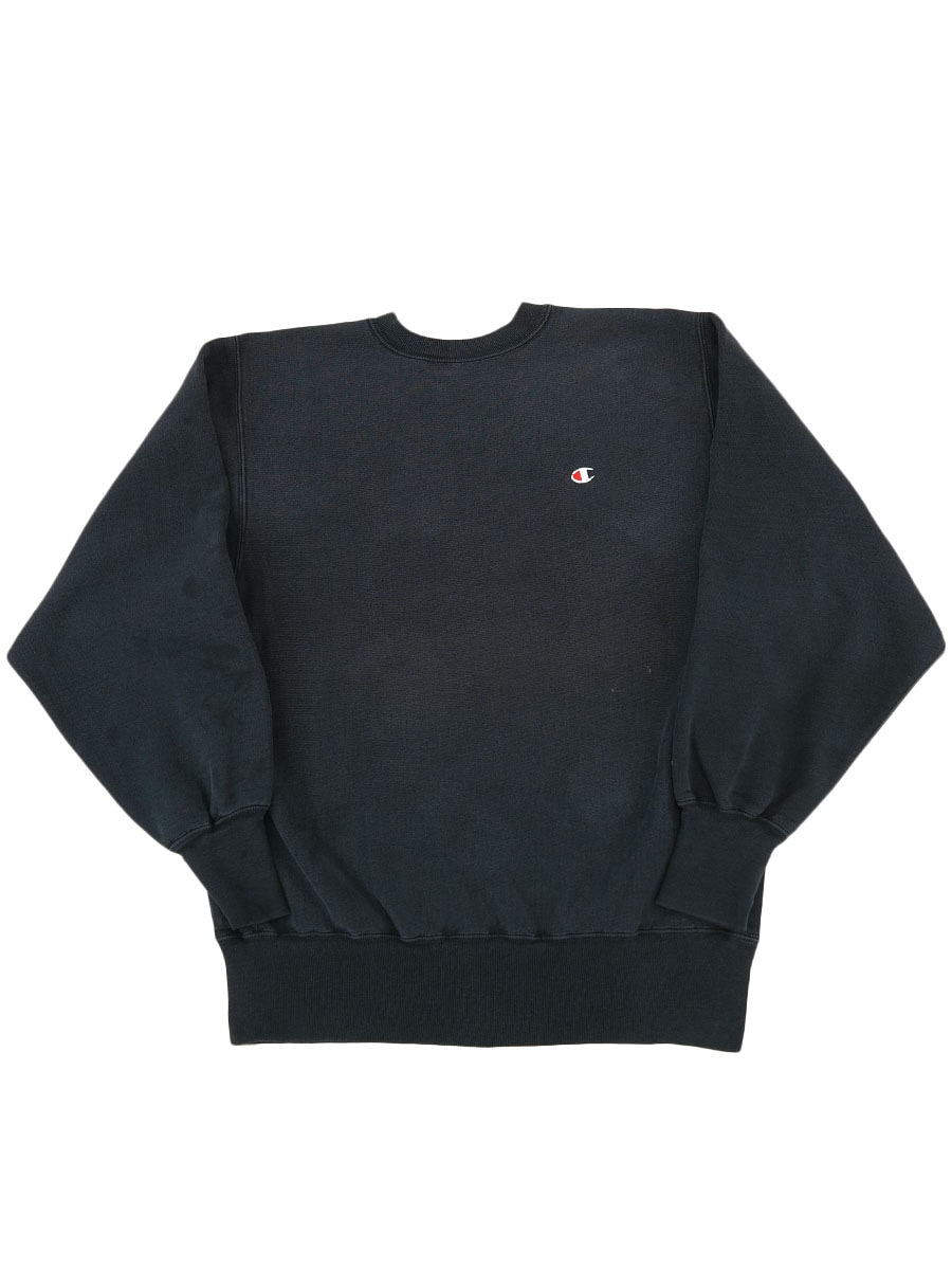 90's 刺繍タグ チャンピオンRW 無地 ブラック 表記(XL) USA製