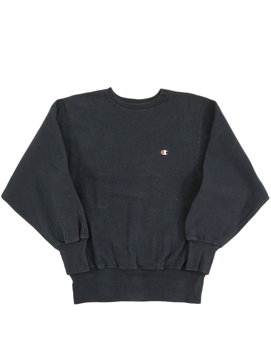 90's 刺繍タグ チャンピオンRW 無地 ブラック 表記(M) USA製