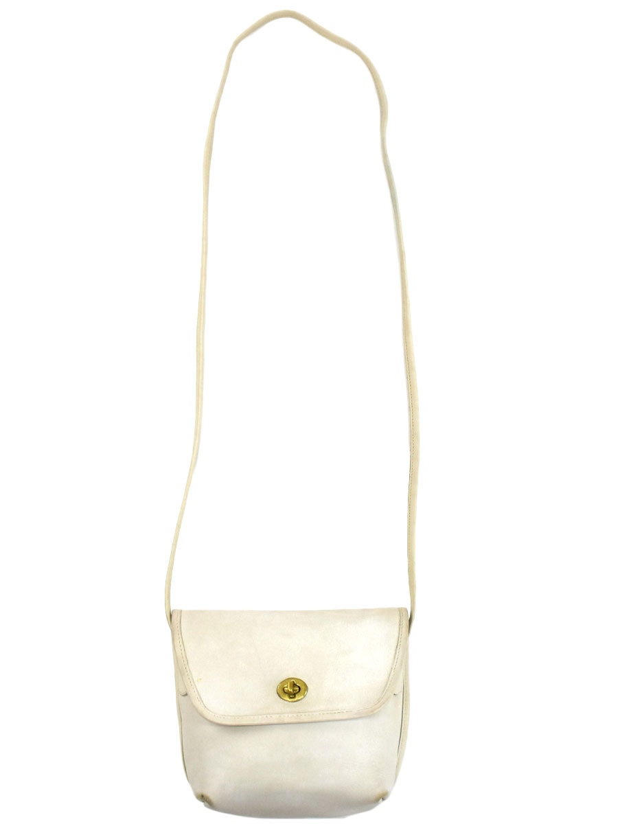 COACHホワイトレザーショルダーバッグ COACH ホワイト レザー ショルダーバッグ COACHホワイトレザー