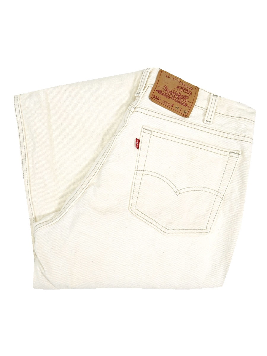 90'S Levi's 550-0290 Tapered Denim Pants Made in USA Men's W32 Vintage cotton blue type Vintage Second Hand